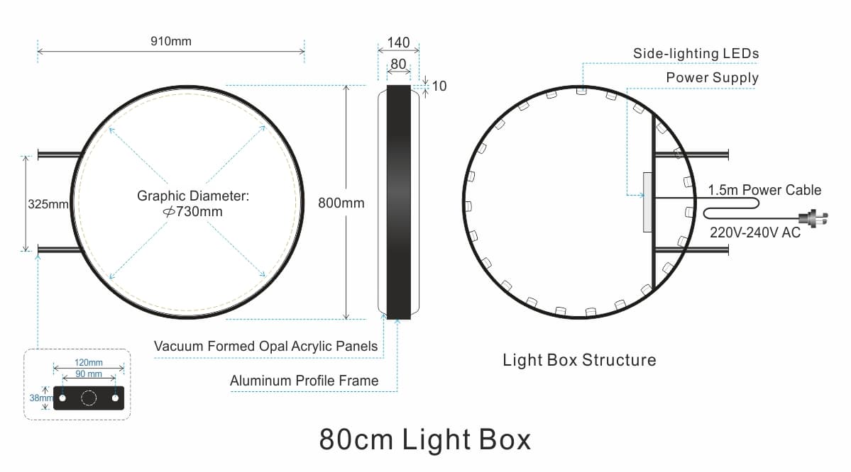 round light box-700mm